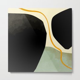 shapes organic mid century modern Metal Print | Graphicdesign, Shape, Curated, Black, Sand, Abstract, Mint, Art, Contemporary, Modern 