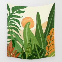 Summer In the Tropics Sunset Scene Wall Tapestry