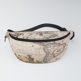 1658 Map of North America and South America with 2015 enhancements Fanny Pack