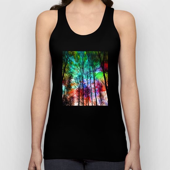 colorful abstract forest Unisex Tank Top