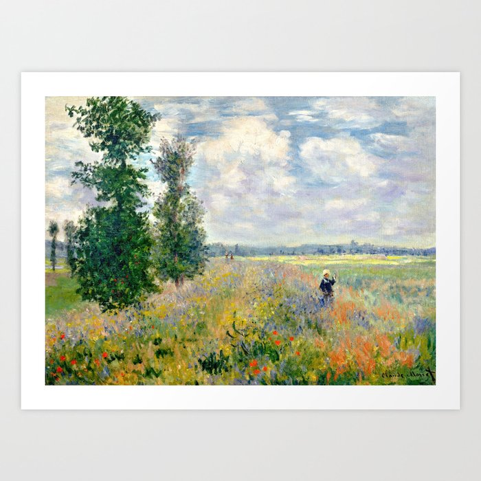 Poppy Fields near Argenteuil by Claude Monet Kunstdrucke | Gemälde, Mohnblume, Poppies, Monet, Claude-monet, Summer, Natur, Impressionism, Landscape, Natur