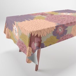 Peach Fuzz - Pantone Color of the Year Retro Floral Pattern Tablecloth