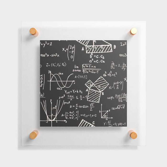 Math Chalkboard Pattern Floating Acrylic Print