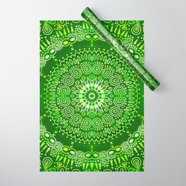 Bright Grass Green Mandala Wrapping Paper