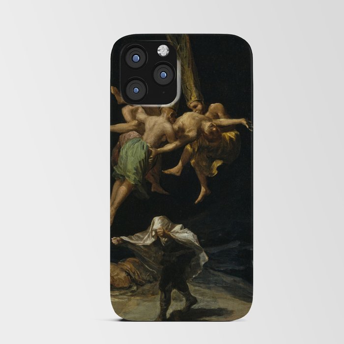 The witches' flight gothic horror surrealism portrait painting by Francisco Goya iPhone Card Case
