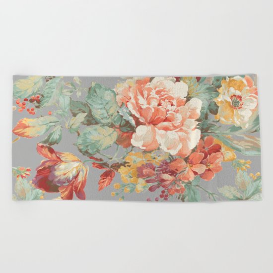 fall garden Beach Towel