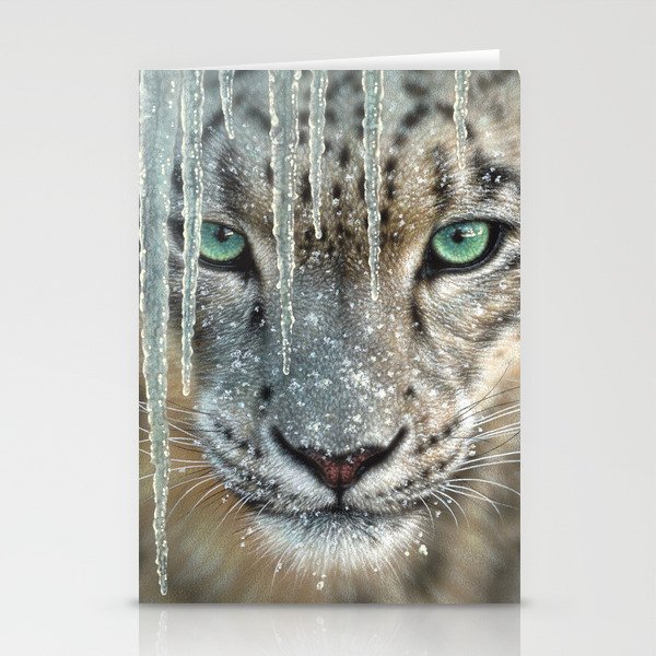 Snow Leopard - Blue Ice Stationery Cards
