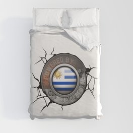 Uruguay Steampunk Engine Powered By Uruguayan National Pride Duvet Cover
