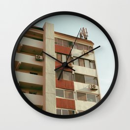 Retro mansion, old apartment building Wall Clock | Building, City, Architecture, Itaewon, Modern, Seoul, Mansion, Korea, Blue, Filter 