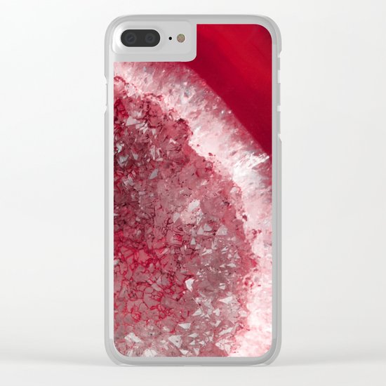 Christmas Red Agate Clear iPhone Case