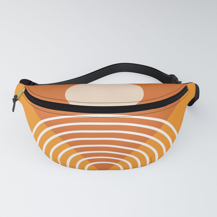 Geometric Rainbow Sun Abstract 21 in Yellow Gold Fanny Pack