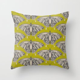 swallowtail butterfly citron basalt Throw Pillow