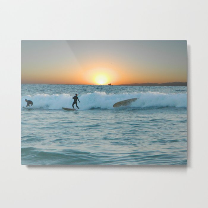 SUNSET SURFER Metal Print