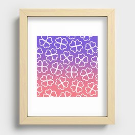 Gradient and magical line drawing clover pattern 5 Recessed Framed Print