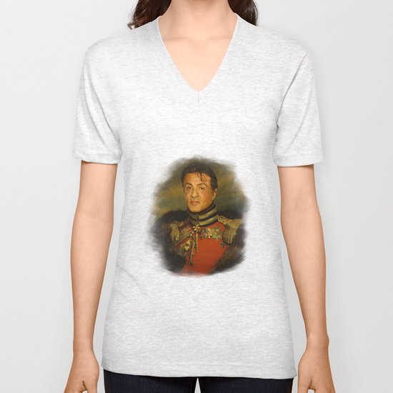 Sylvester Stallone - replaceface Unisex V-Neck