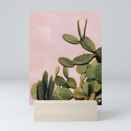 Cactus on Pink Sky Mini Art Print