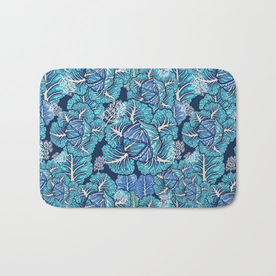 blue winter cabbage Bath Mat