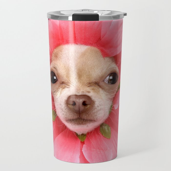 Chihuahua Flower Travel Mug