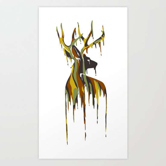 Painted Stag Art Print