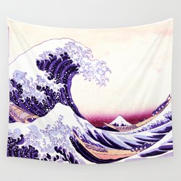 The Great wave Purple fuchsia Wall Tapestry