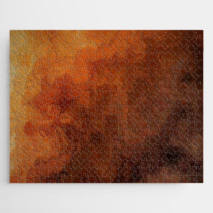 Amber Sunset Abstract Jigsaw Puzzle