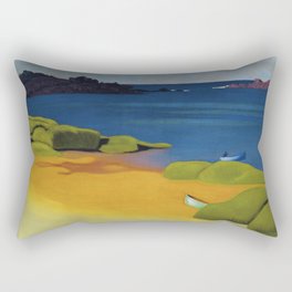 Vallotton / The bay of Tregastel / 1917 - Felix Vallotton  | Beach Landscapes | Rade à Trégastel by Felix Vallotton Fine Art Print | Bay at Tregastel Rectangular Pillow