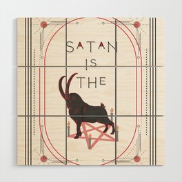 "Satan Is The Goat" (Art Deco Style) Wood Wall Art