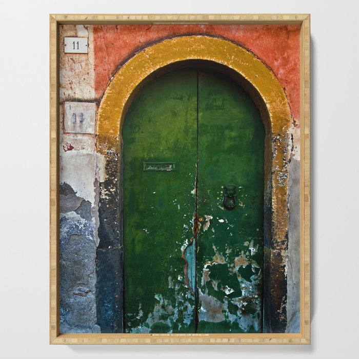 Magic Green Door in Sicily Serving Tray