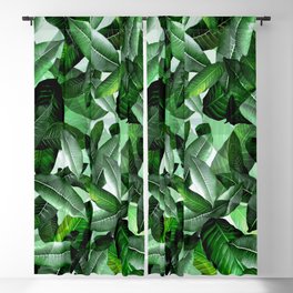 Banana palm leaf tropical jungle green Blackout Curtain