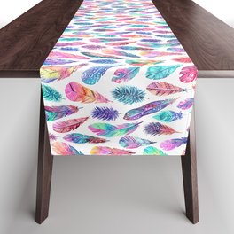 Watercolor Feathers Table Runner