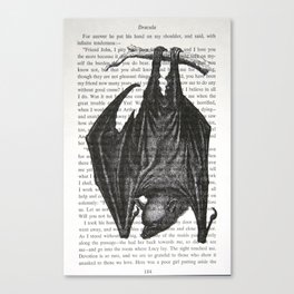 Vampire Bat on Vintage "Dracula" Page Canvas Print