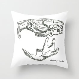 Common Muskrat Skull Throw Pillow