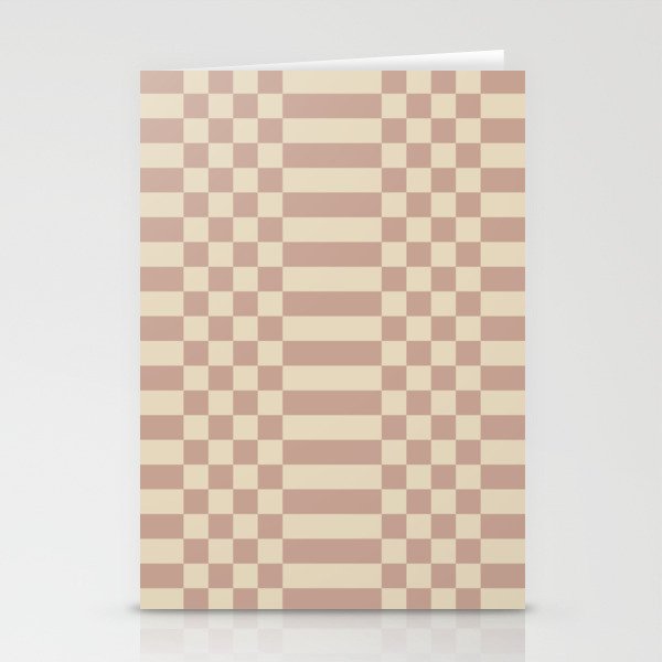 Checkered Stripes pattern neutral Stationery Cards