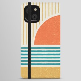 Sun Beach Stripes - Mid Century Modern Abstract iPhone Wallet Case