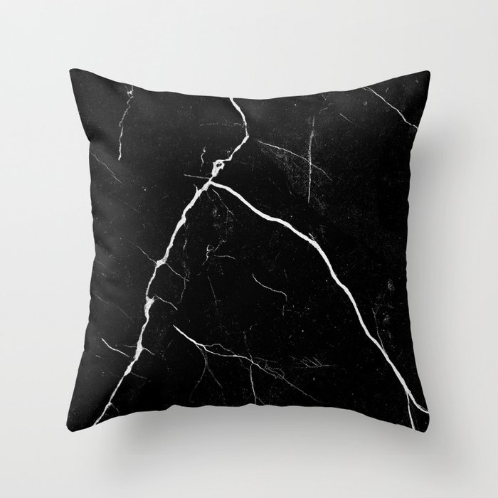 Black Marble Texture no I (x 2021) Throw Pillow