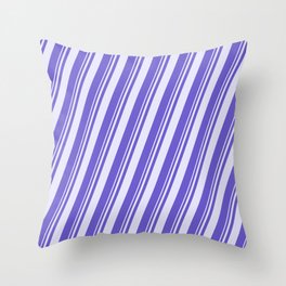 [ Thumbnail: Lavender & Slate Blue Colored Stripes Pattern Throw Pillow ]