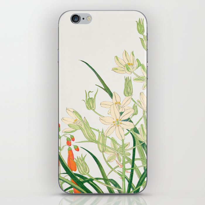 Ornithogalum flower woodblock painting iPhone Skin