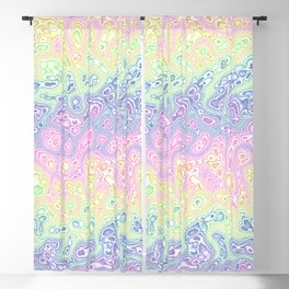 Trippy Funky Squiggly Pastel Rainbow Blackout Curtain