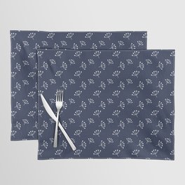 Navy blue And White Queen Anne's Lace pattern Placemat
