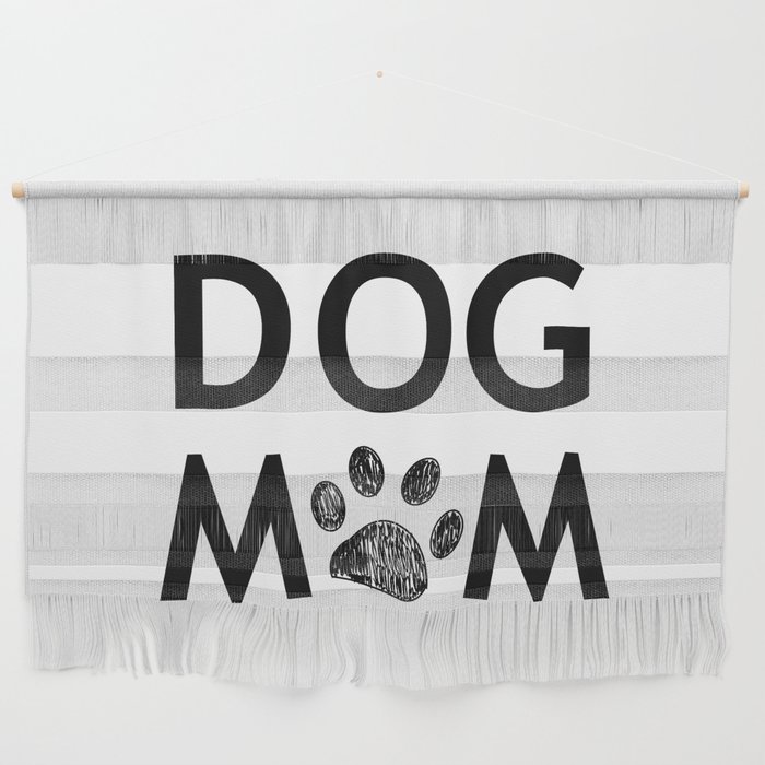 Black Paw Print With Hearts Dog Mom Text Happy Mother S Day Background Wall Hanging By Gulsengunel Society6