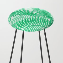 Seafoam Green Palm Leaves Counter Stool