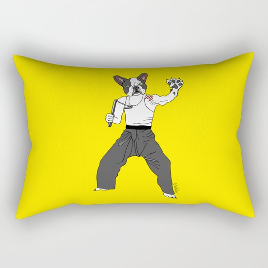 Kungfu Bulldog Lee Rectangular Pillow