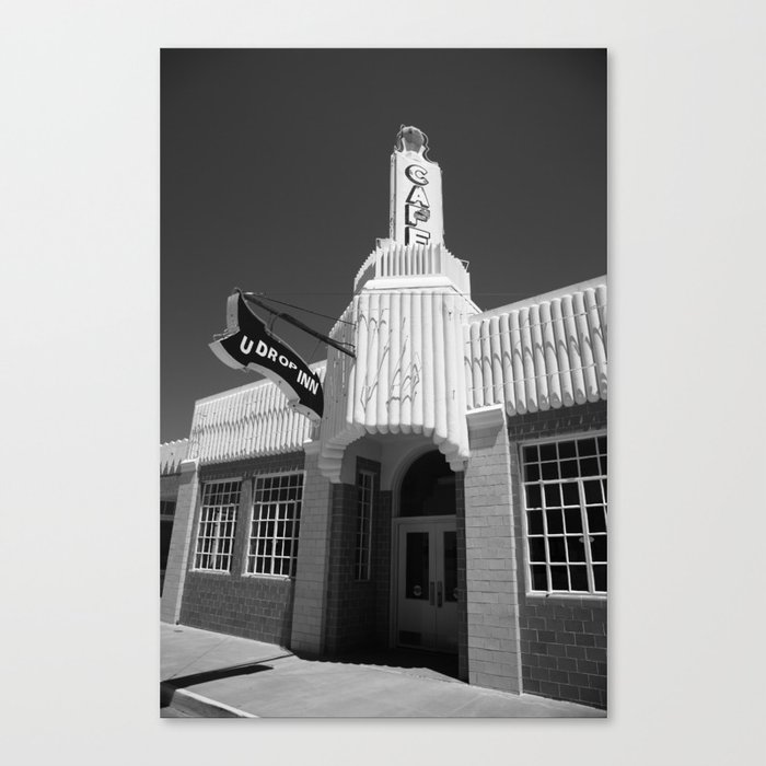 Route 66 - Conoco Tower Station 2012 BW Canvas Print