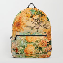 Vintage & Shabby Chic -  Sunny Gold Botanical Flowers Summer Day Backpack