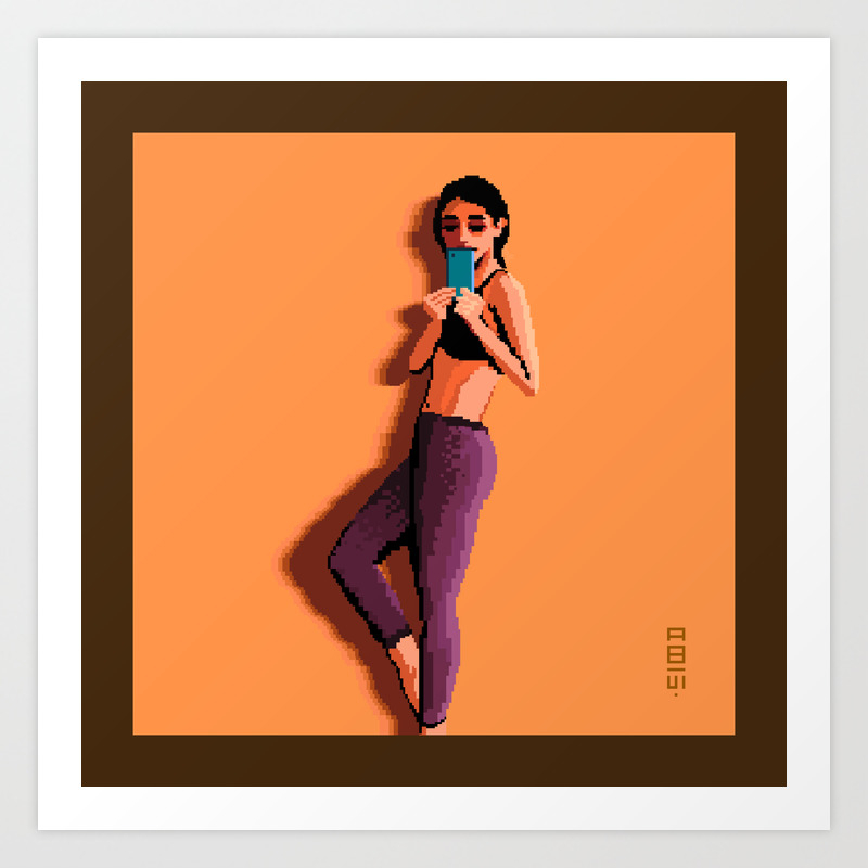 Selfie Girl Pixel Art Art Print By ryaa Society6 Selfie Girl Pixel Art Art Print By ryaa Society6