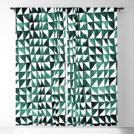 Triangle Grid green and black Blackout Curtain