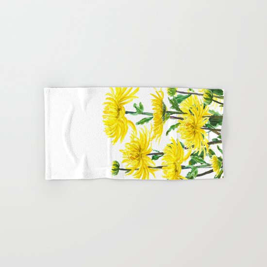 Yellow Chrysanthemums Hand & Bath Towel