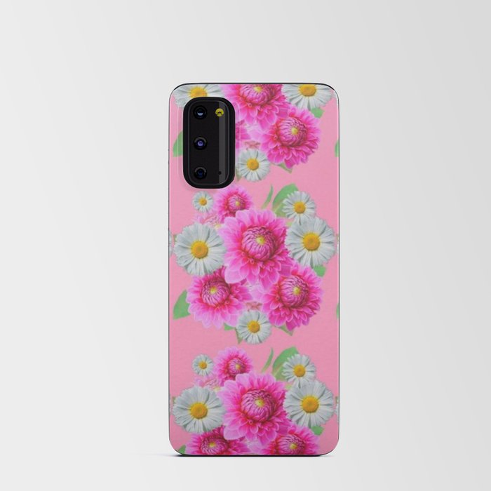 PINK FLOWERS  & WHITE DAISY GARDEN PATTERN Android Card Case