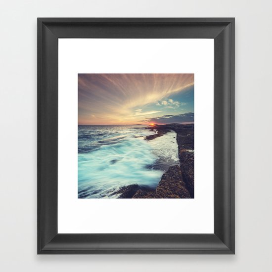 Setting over Surf Framed Art Print