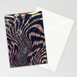Psychedelic Brown Tones Line Art Stationery Card